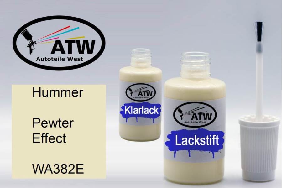 Hummer, Pewter Effect, WA382E: 20ml Lackstift + 20ml Klarlack - Set, von ATW Autoteile West.